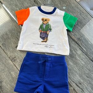 Polo Ralph Lauren Polo Bear color block set NWT 3M